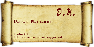Dancz Mariann névjegykártya