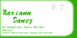mariann dancz business card